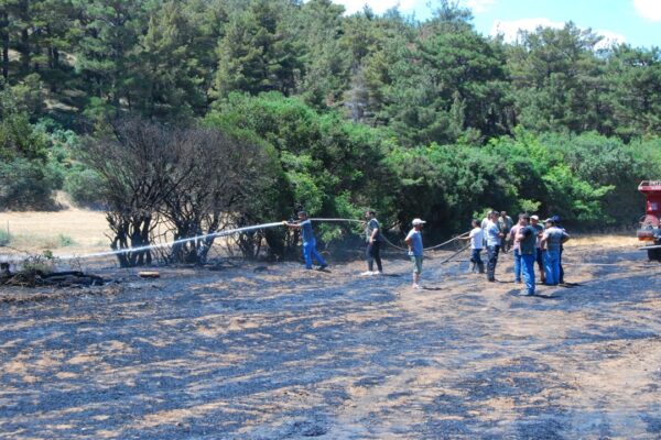 Çanakkale’de Tarım Arazisinde Yangın Çıktı