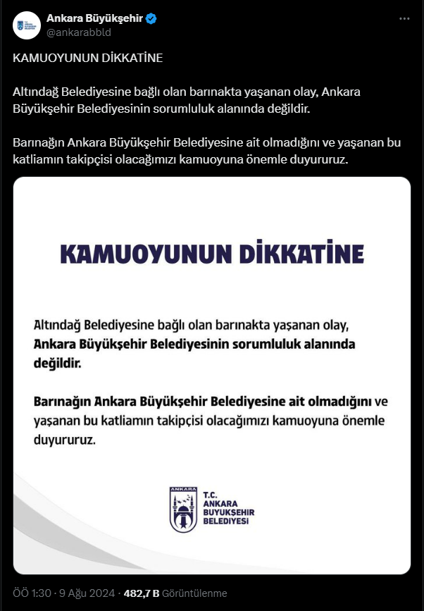 Altındağ'daki Köpek Olayı hakkında ABB’den yapılan açıklama