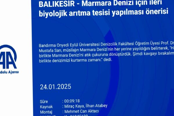 Marmara Denizi için ileri biyolojik arıtma tesisi yapılması önerisi haberi