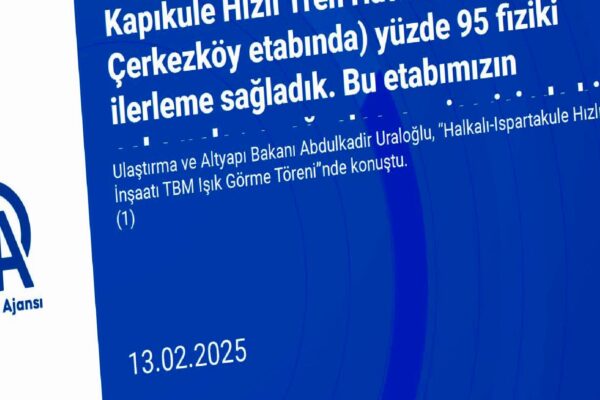 Bakan Uraloğlu, Halkalı-Ispartakule Demiryolu Hattı Işık Görme Töreni’nde konuştu: haberi