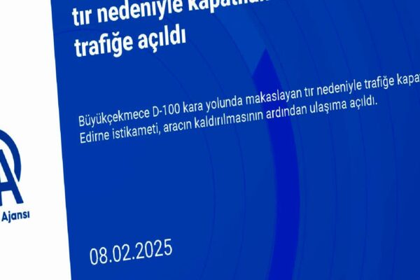 GÜNCELLEME – Büyükçekmece’de makaslayan tır nedeniyle kapatılan D-100 kara yolu trafiğe açıldı haberi