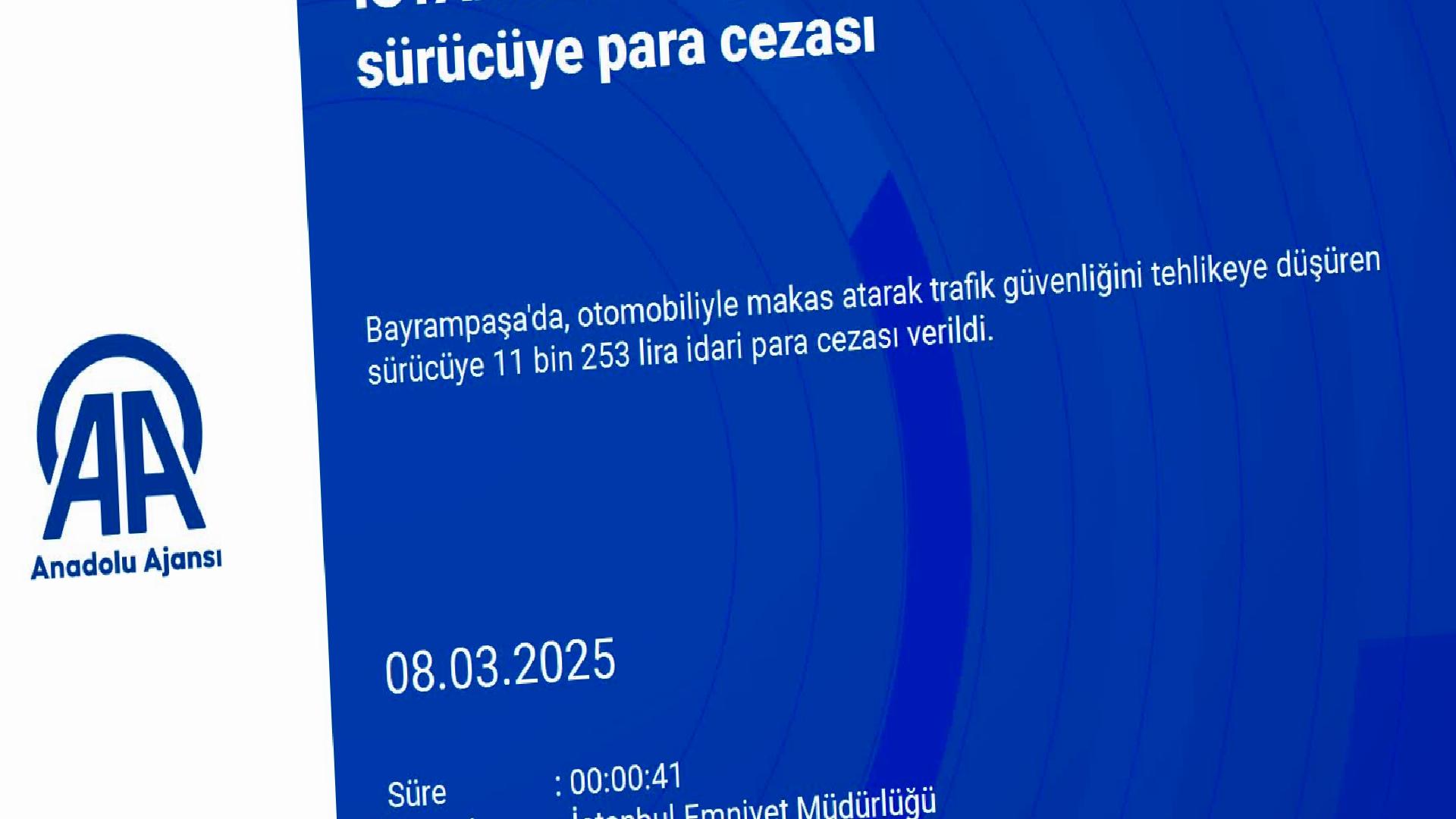 Bayrampaşa’da makas atan sürücüye para cezası haberi