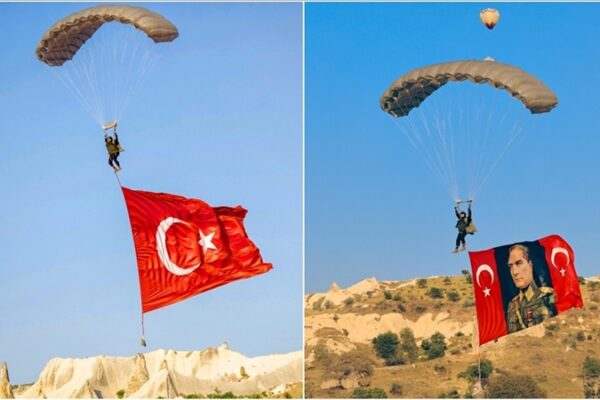 Kapadokya’da JÖAK Timinden Unutulmaz Paraşüt Gösterisi