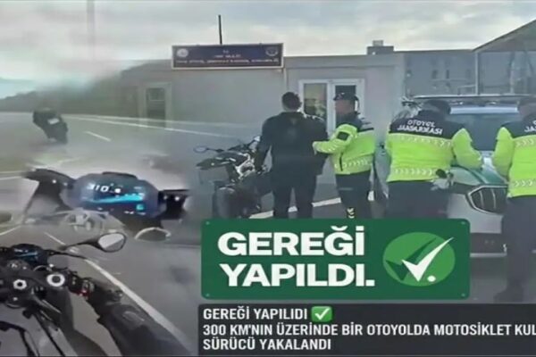 300 Kilometrenin Üzerinde Hız Yapan Motosiklet Sürücüsü Yakalandı