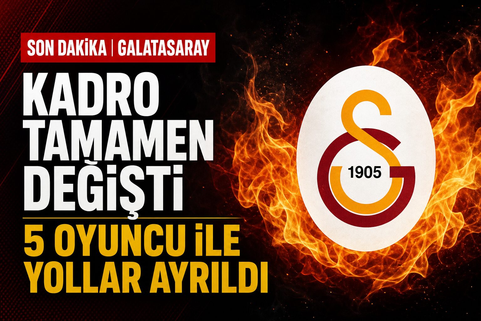 Galatasaray’da Kadro Revizyonu: 5 Oyuncu İle Yollar Ayrıldı