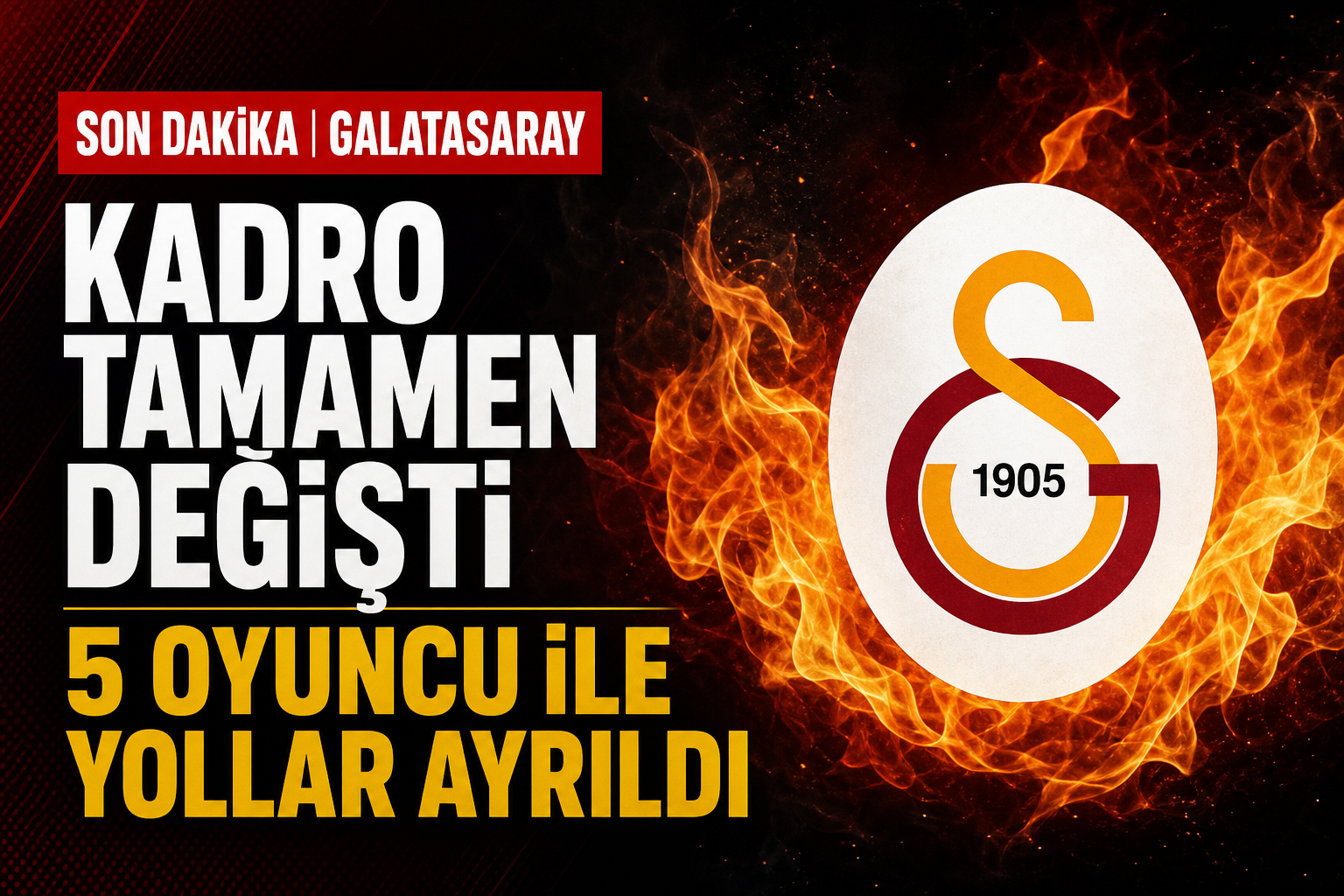 Galatasaray’da Kadro Revizyonu: 5 Oyuncu İle Yollar Ayrıldı