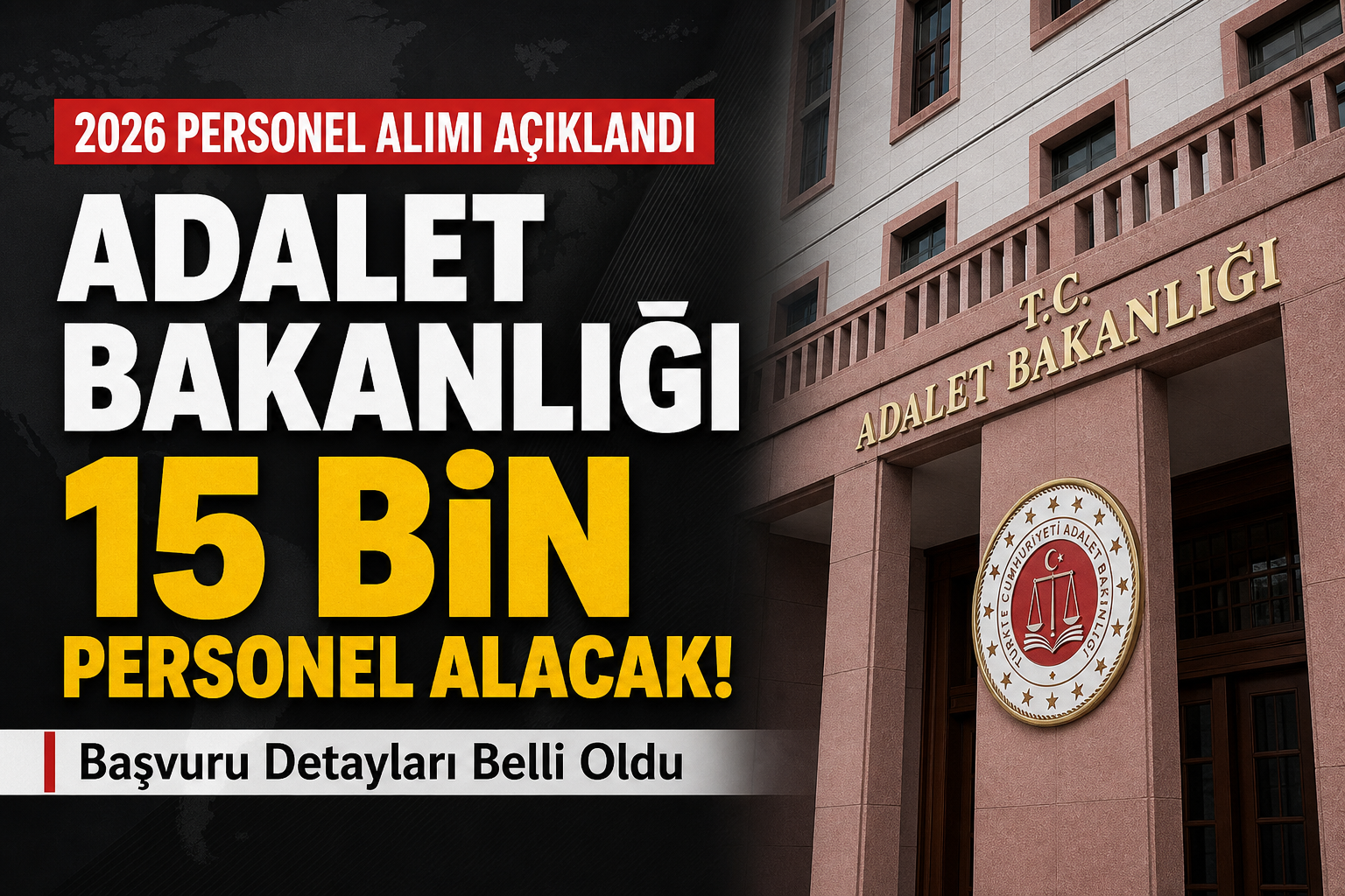 Adalet Bakanlığı 15 Bin Personel Alımı Başvuru Detayları Açıklandı