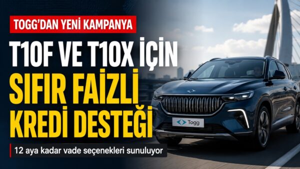 Togg T10F ve T10X İçin Sıfır Faizli Kredi Fırsatı Başladı