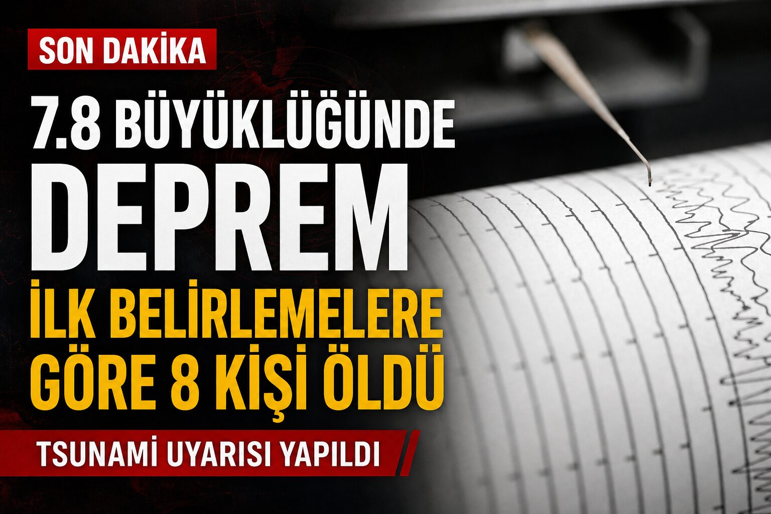 7.8 büyüklüğünde deprem: 8 Ölü, 200’den Fazla Yaralı!