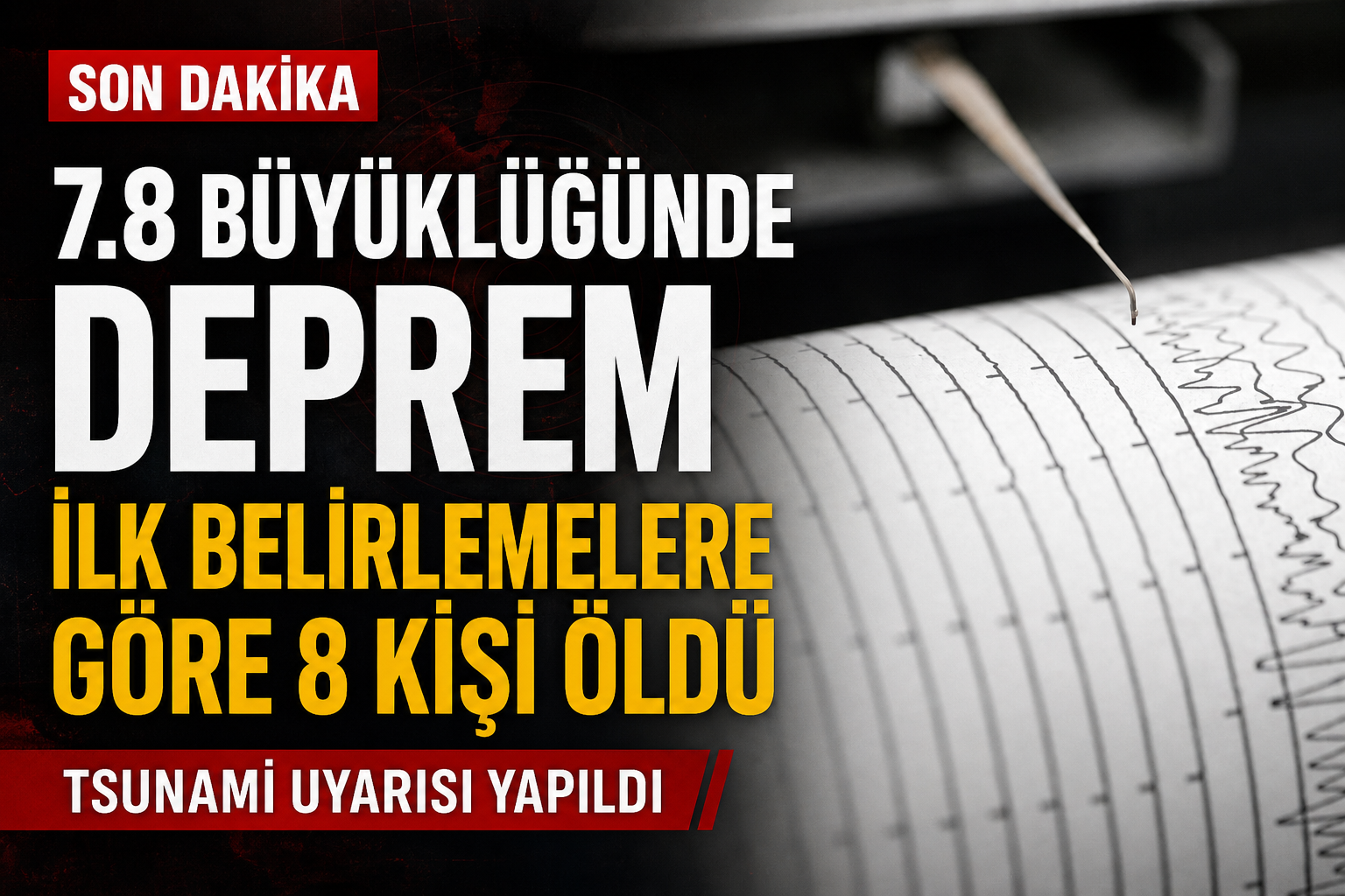 7.8 büyüklüğünde deprem: 8 Ölü, 200’den Fazla Yaralı!