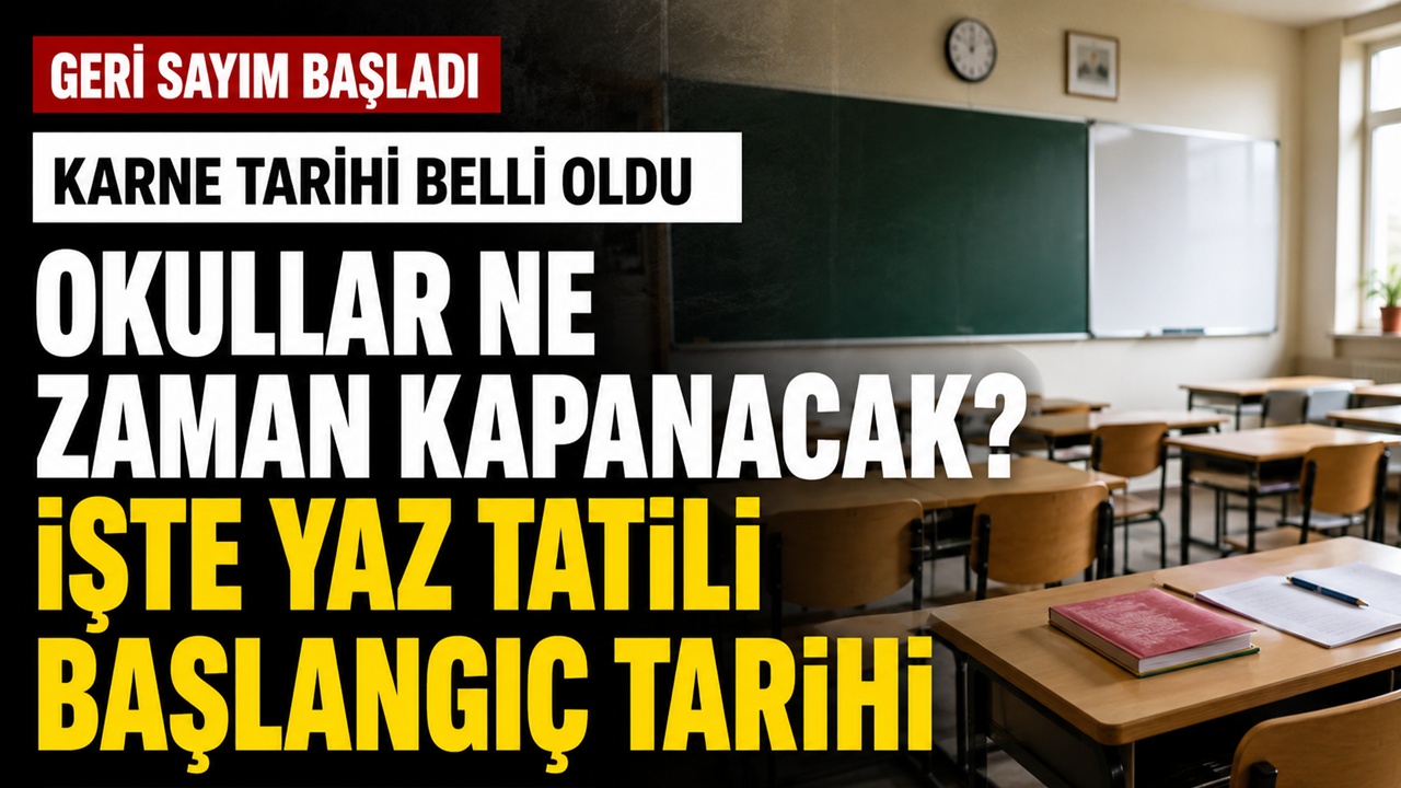 Okullar Ne Zaman Kapanacak 2026? Karne Günü ve Yaz Tatili Tarihi Açıklandı
