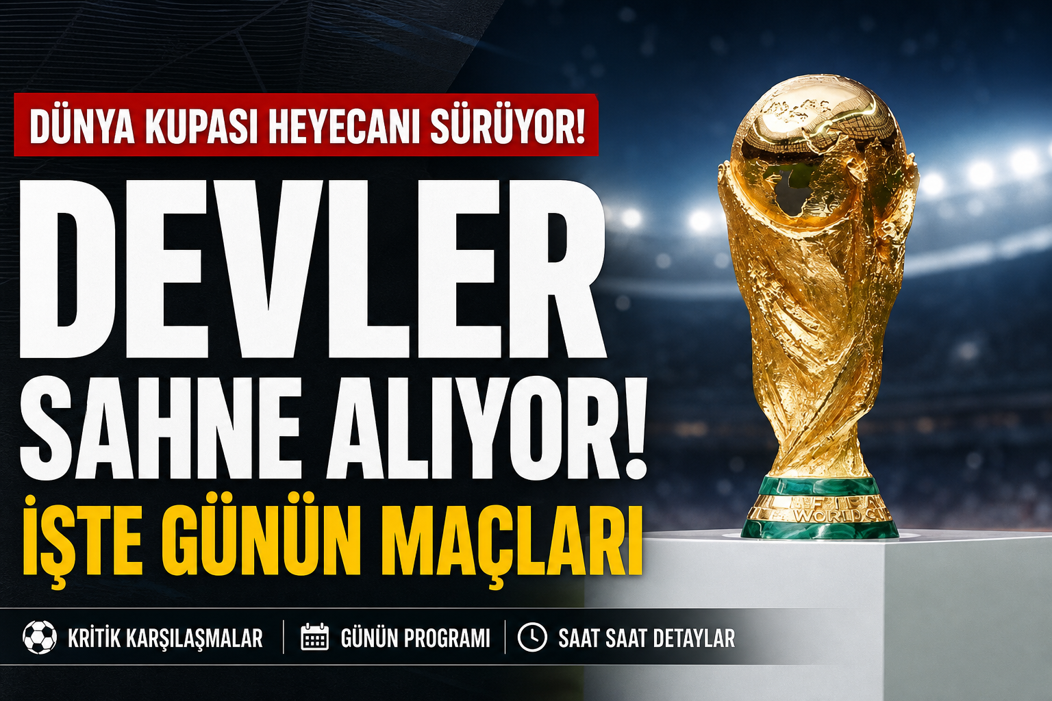 Dünya Kupası’nda Bugün Kimin Maçı Var? İşte 14 Haziran Pazar Maç Takvimi ve Türkiye Saati!