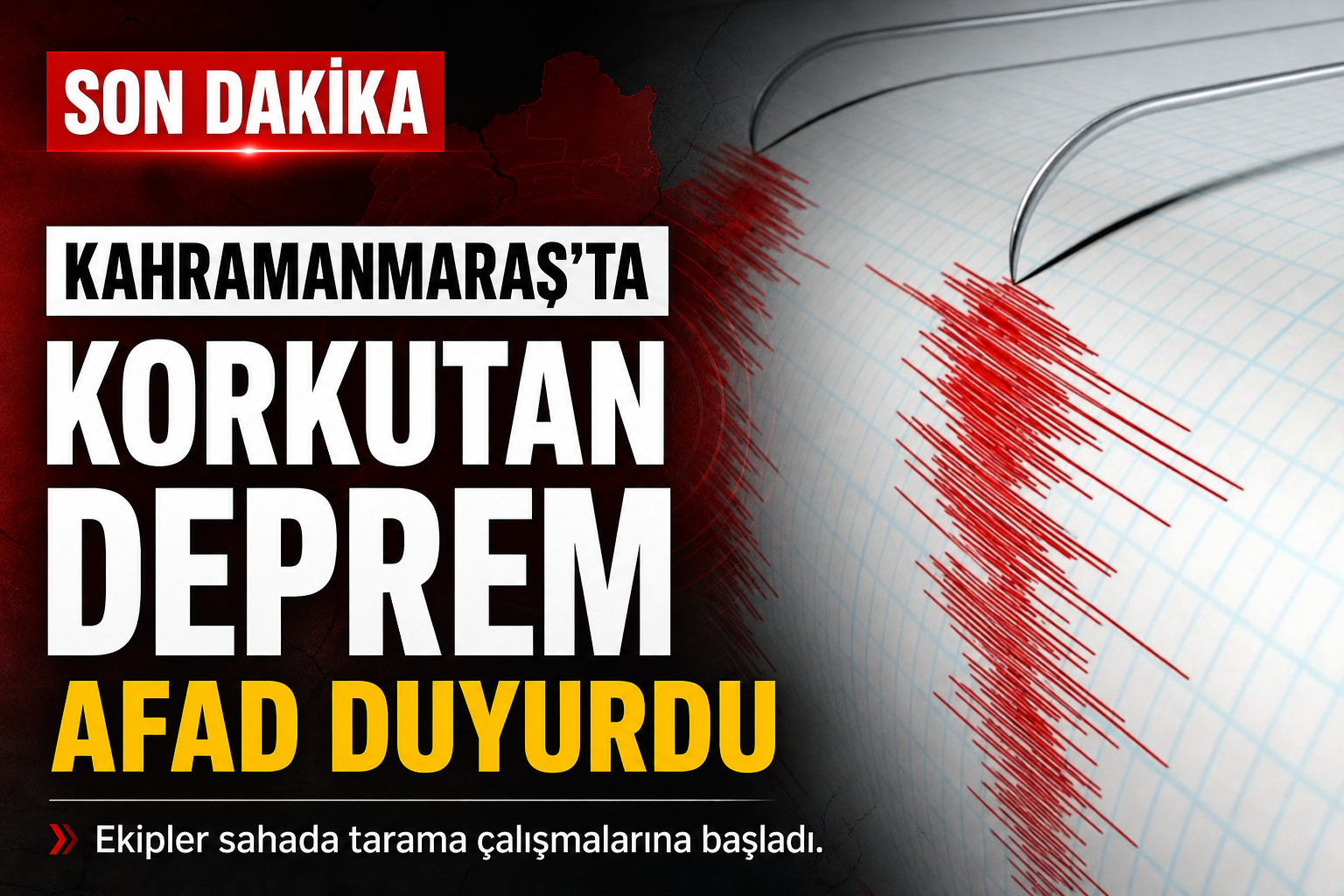 Kahramanmaraş’ta 4.4 Büyüklüğünde Deprem!