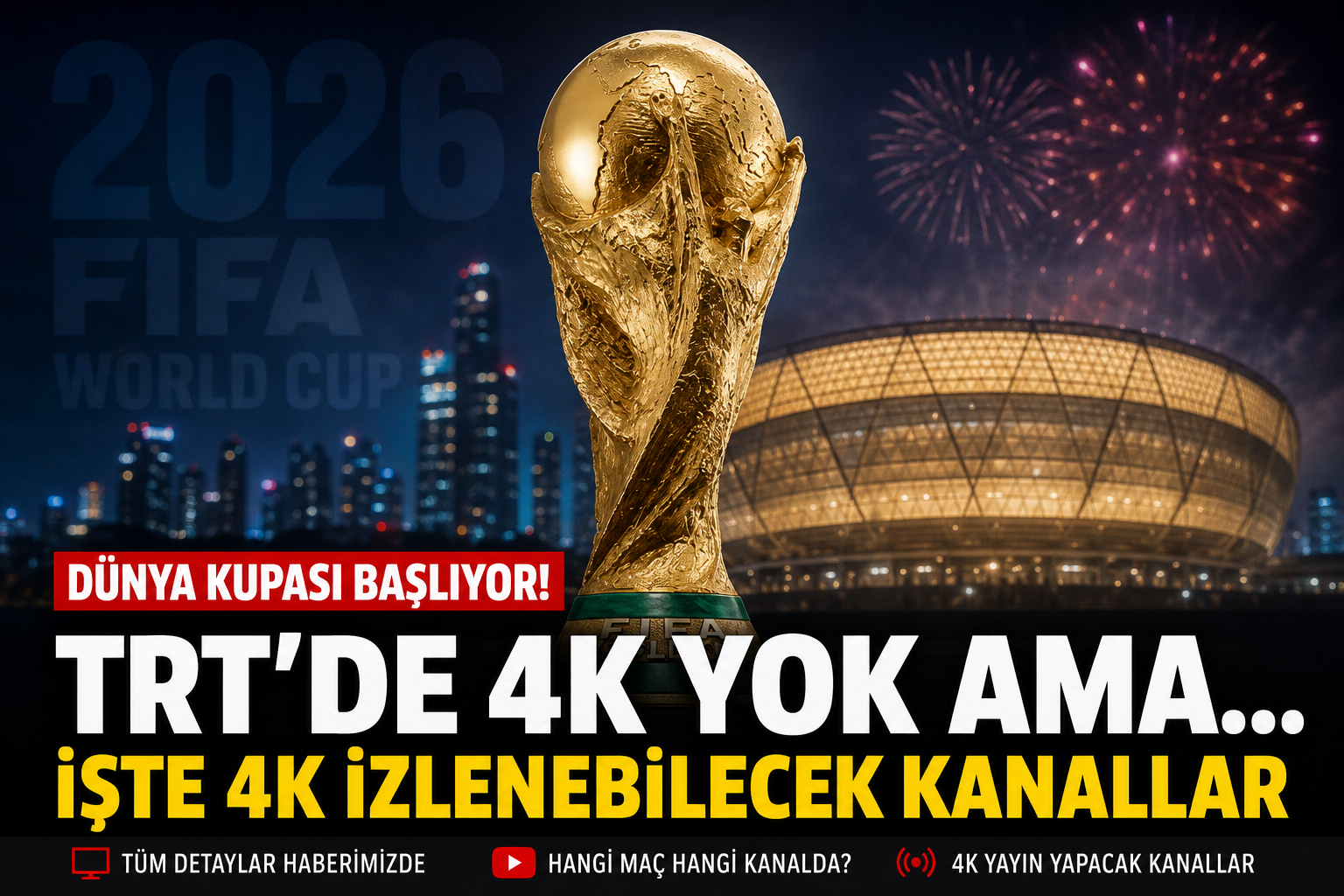 2026 FIFA Dünya Kupası 4K Nasıl İzlenir? Küresel ve Ücretsiz Kanallar Listesi