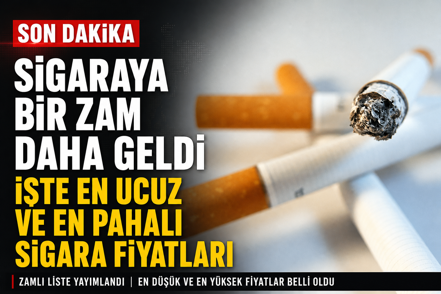 Bir Sigara Grubuna Daha Zam Geldi: İşte En Pahalı ve En Ucuz Sigara Fiyatları!