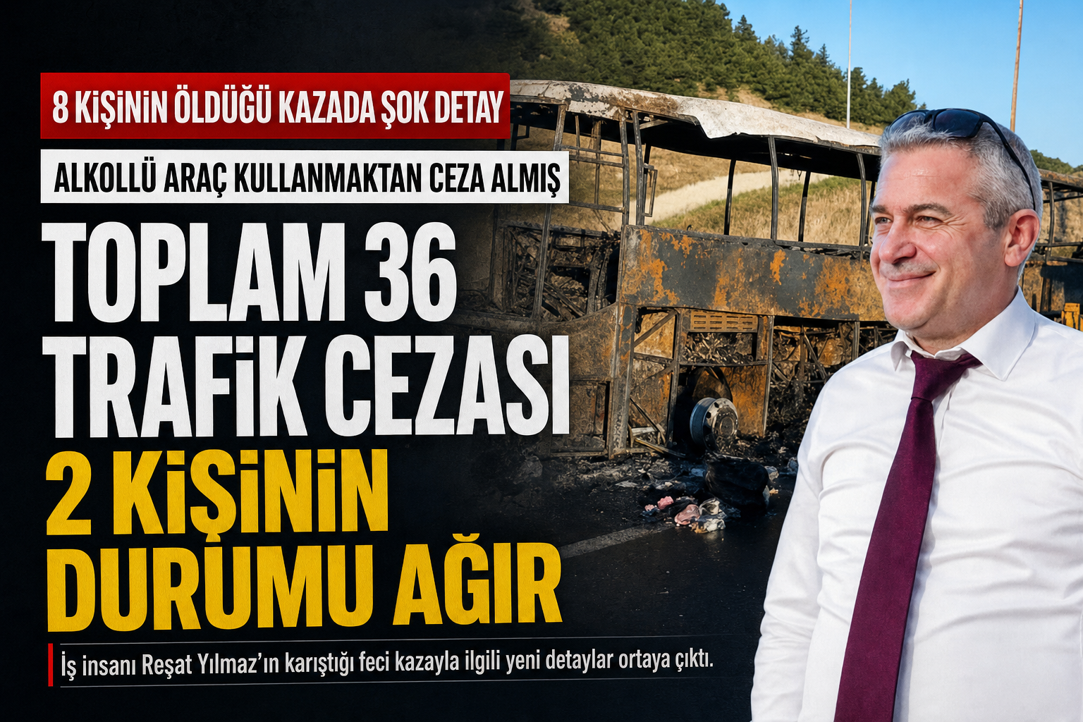 8 Kişinin Öldüğü Kazada Şoför Alkollü Araç Kullanmak Dahil 36 Kez Trafik Cezası Almış!