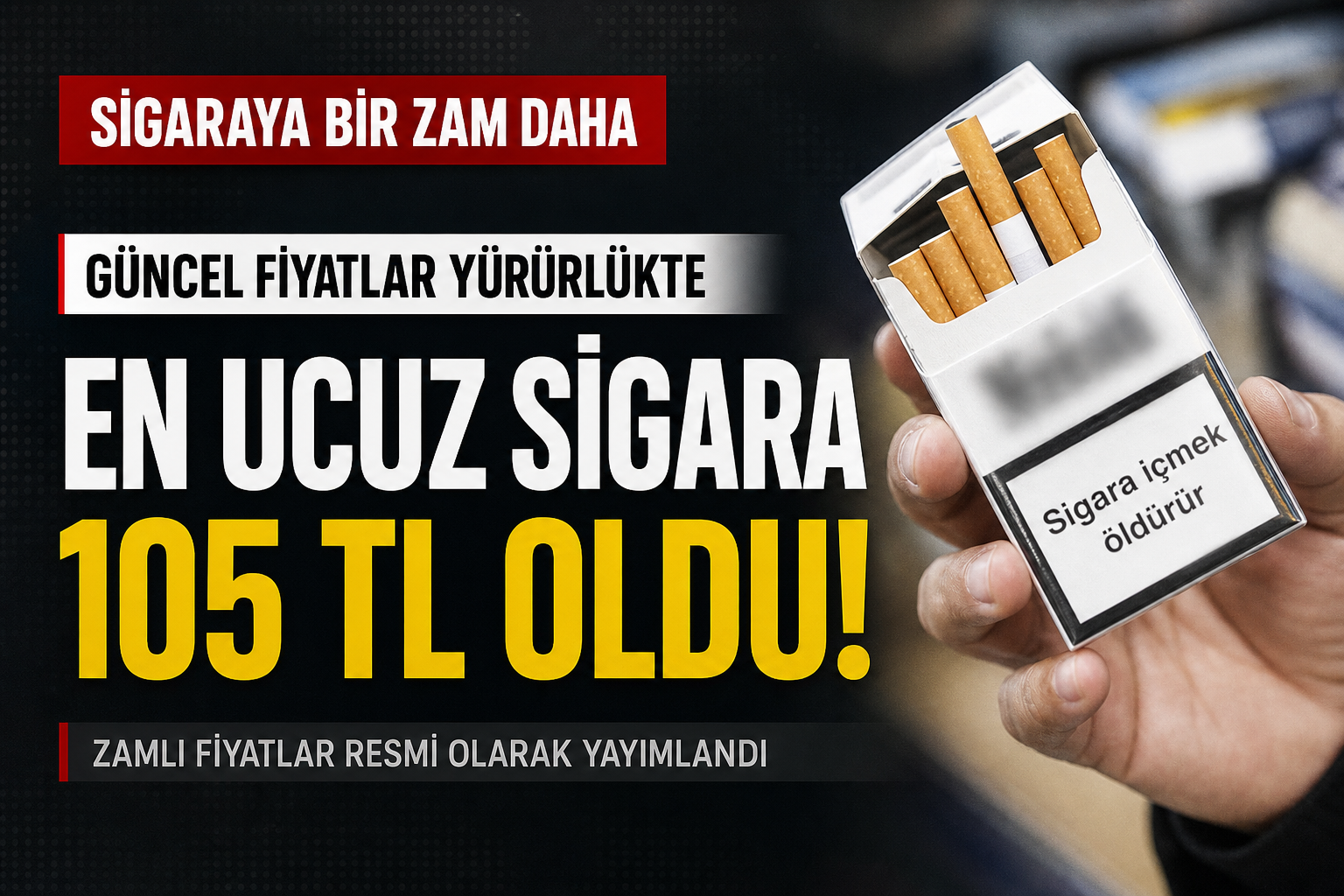 Sigara Fiyatlarına Yeni Zam Geldi: En Ucuz Sigara 105 TL