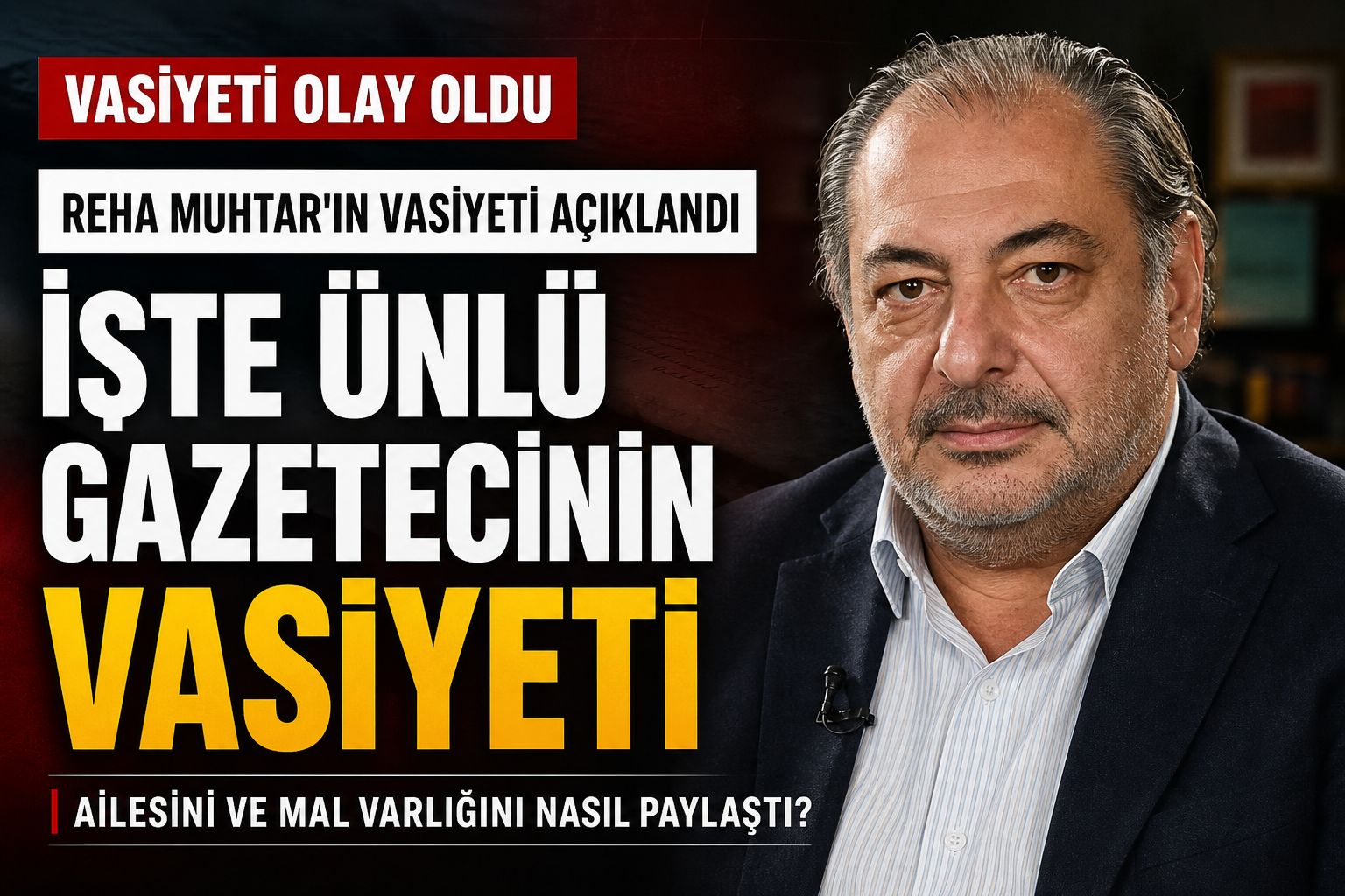 Reha Muhtar’ın Vasiyeti Belli Oldu!