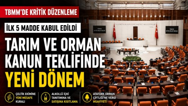 TBMM’de Tarım ve Orman Düzenlemelerini İçeren Kanun Teklifinin İlk 5 Maddesi Kabul Edildi