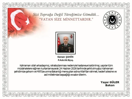 MSB duyurdu 1 Şehit var! 