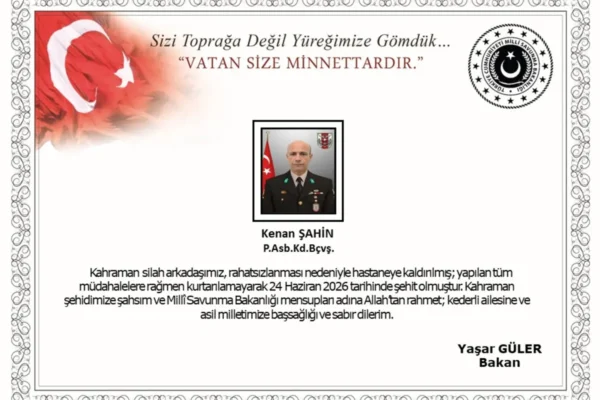 MSB duyurdu 1 Şehit var! 