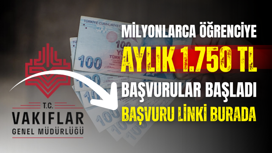 İlkokul, ortaokul ve lise öğrencilerine 1.750 TL burs: VGM burs başvurusu başladı