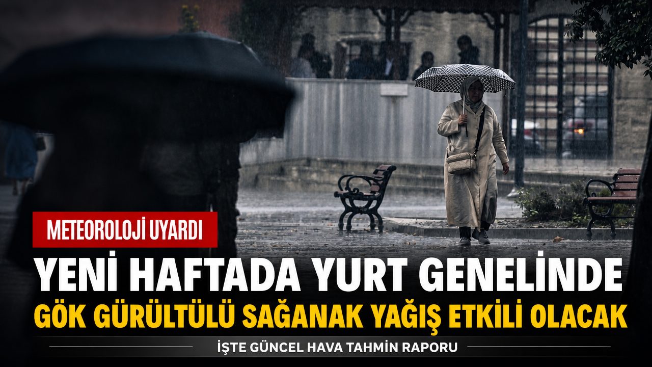 Hafta boyunca yurt genelinde gök gürültülü sağanak yağış bekleniyor